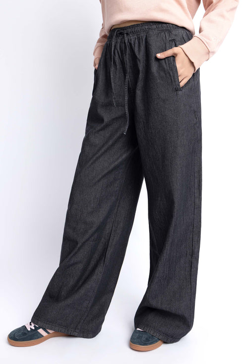 The Charcoal Pull Up Wide Leg Jeans